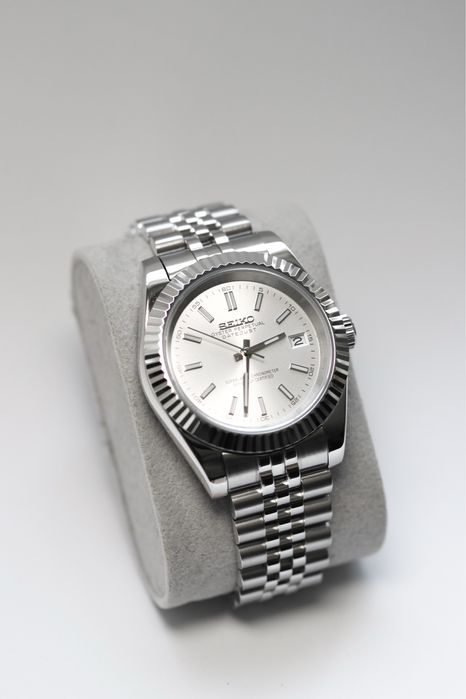 Zegarek Custom Seiko Mod Datejust White