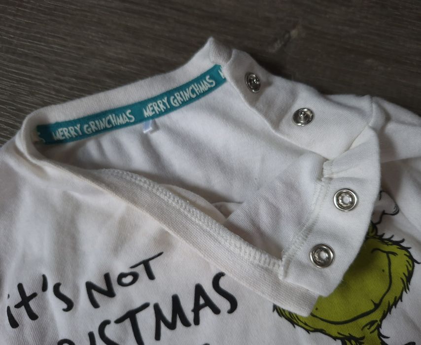 Реглан бавовна у новорічному стилі грінч на 9-12місяців