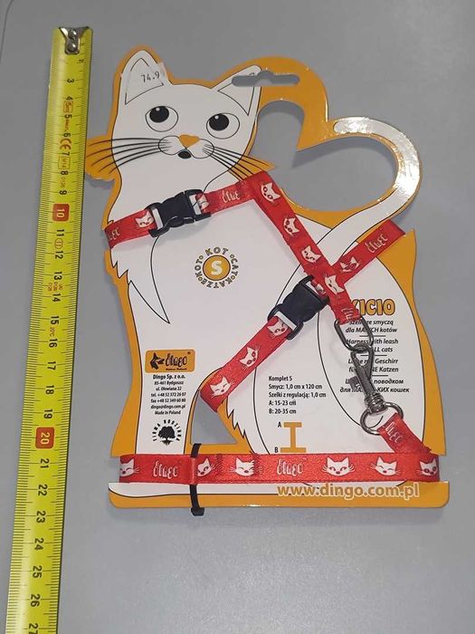 Szelki Dla Małego Kota Rozmiar S Dingo Czerwone Nowe [2]