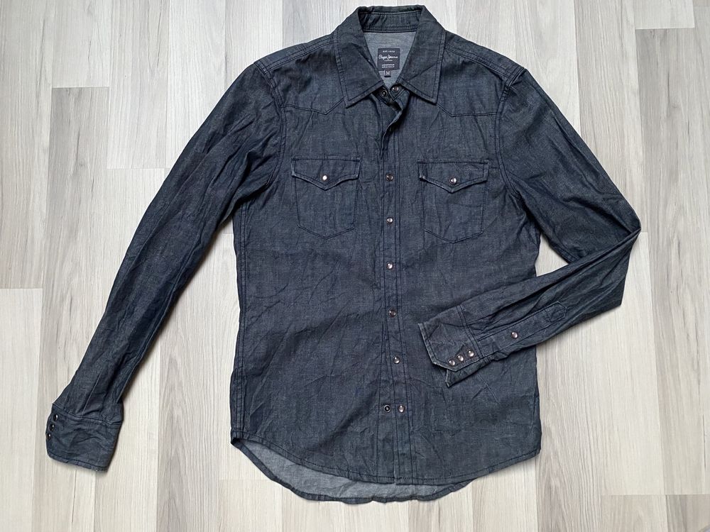Koszula jeans surowy gnieciona Pepe Jeans M modern