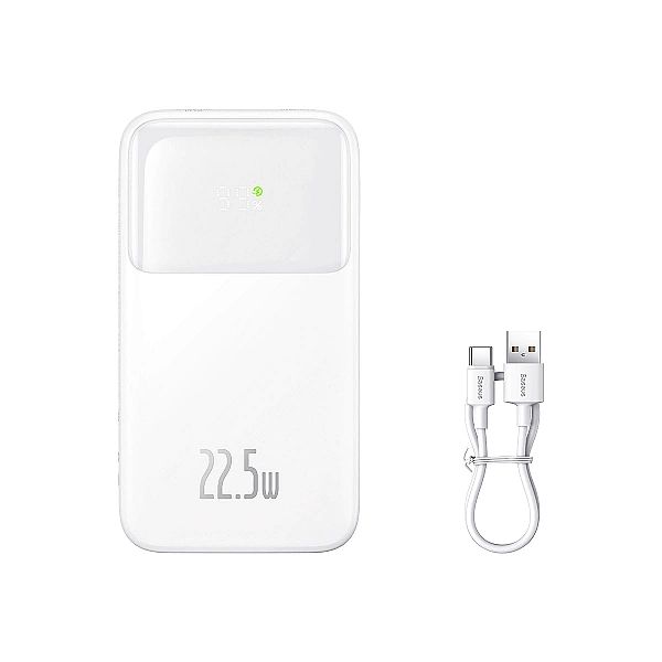 Powerbank Baseus Comet Series z wyświetlaczem 10000mAh 22.5W - biały +