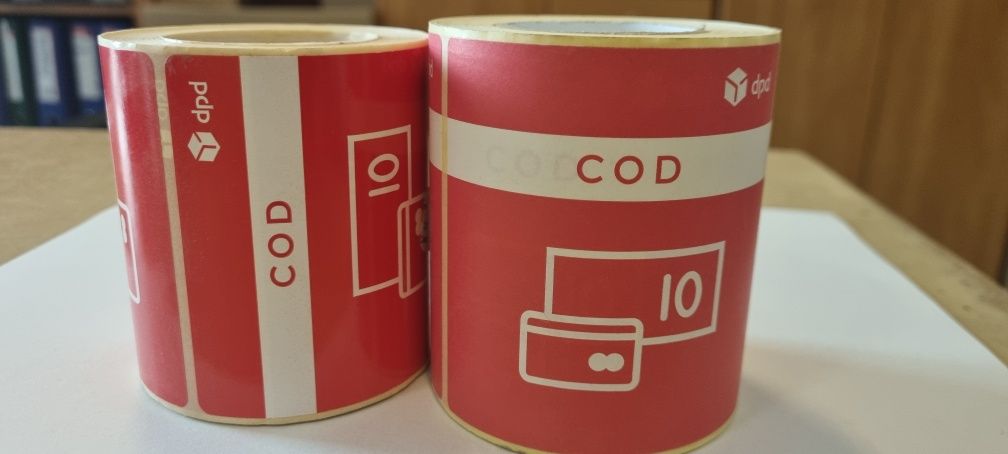 Naklejki za pobraniem COD firmy DPD