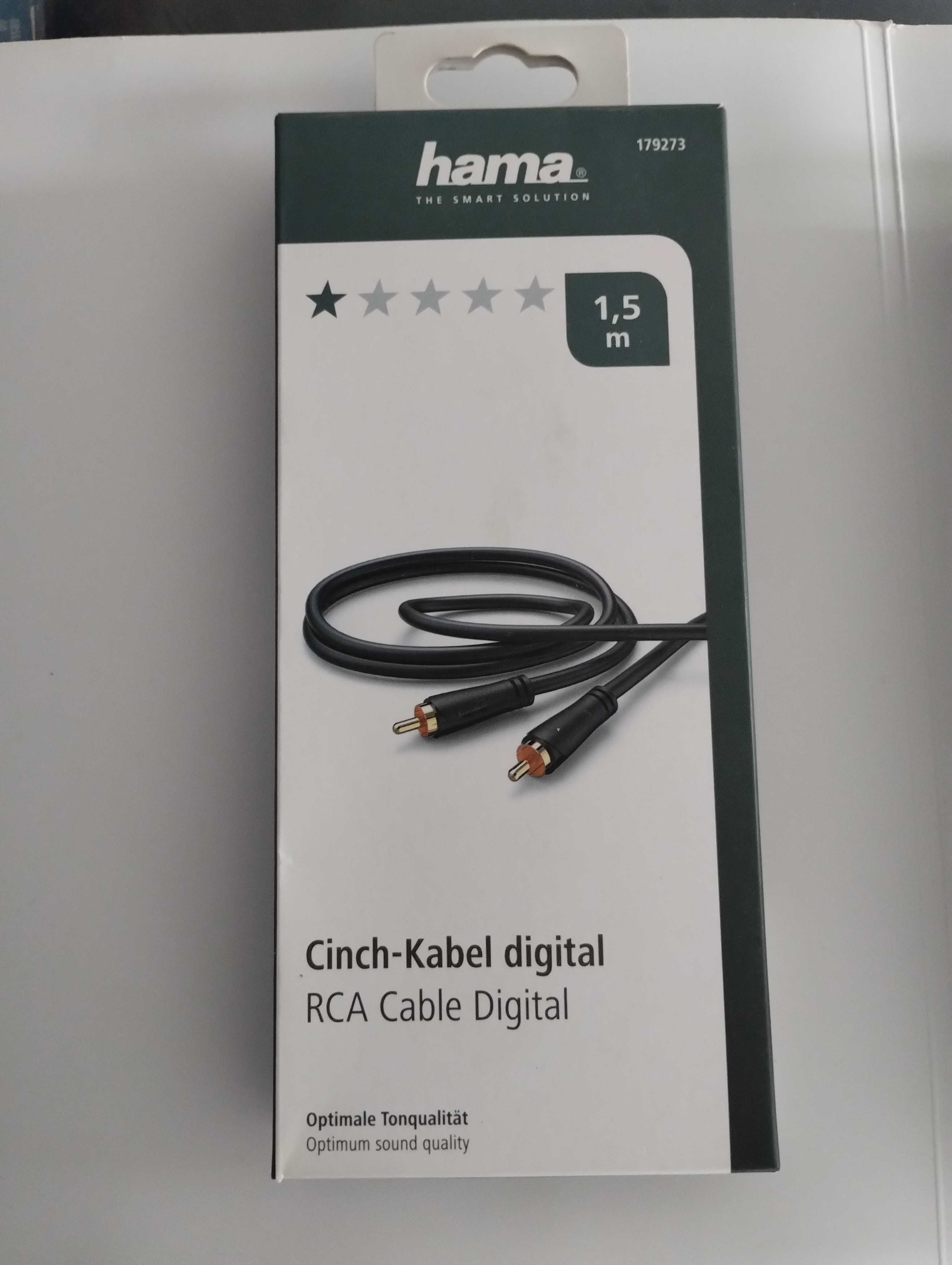 Przewód kabel Cinch 1 cinch - 1 cinch pozłacany Hama