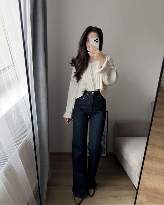 Джинси Zara Wide Leg intense blue