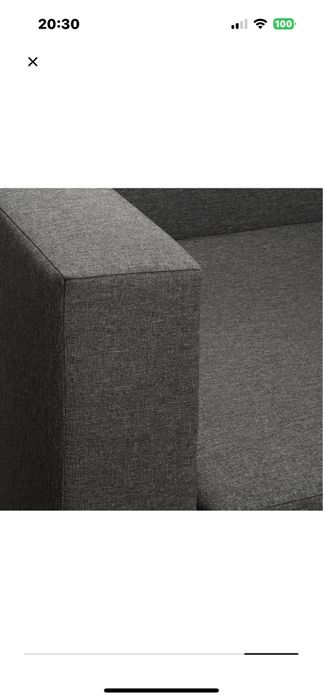 BYGGET Sofa rozkładana Knisa ciemnoszara z pojemnikiem