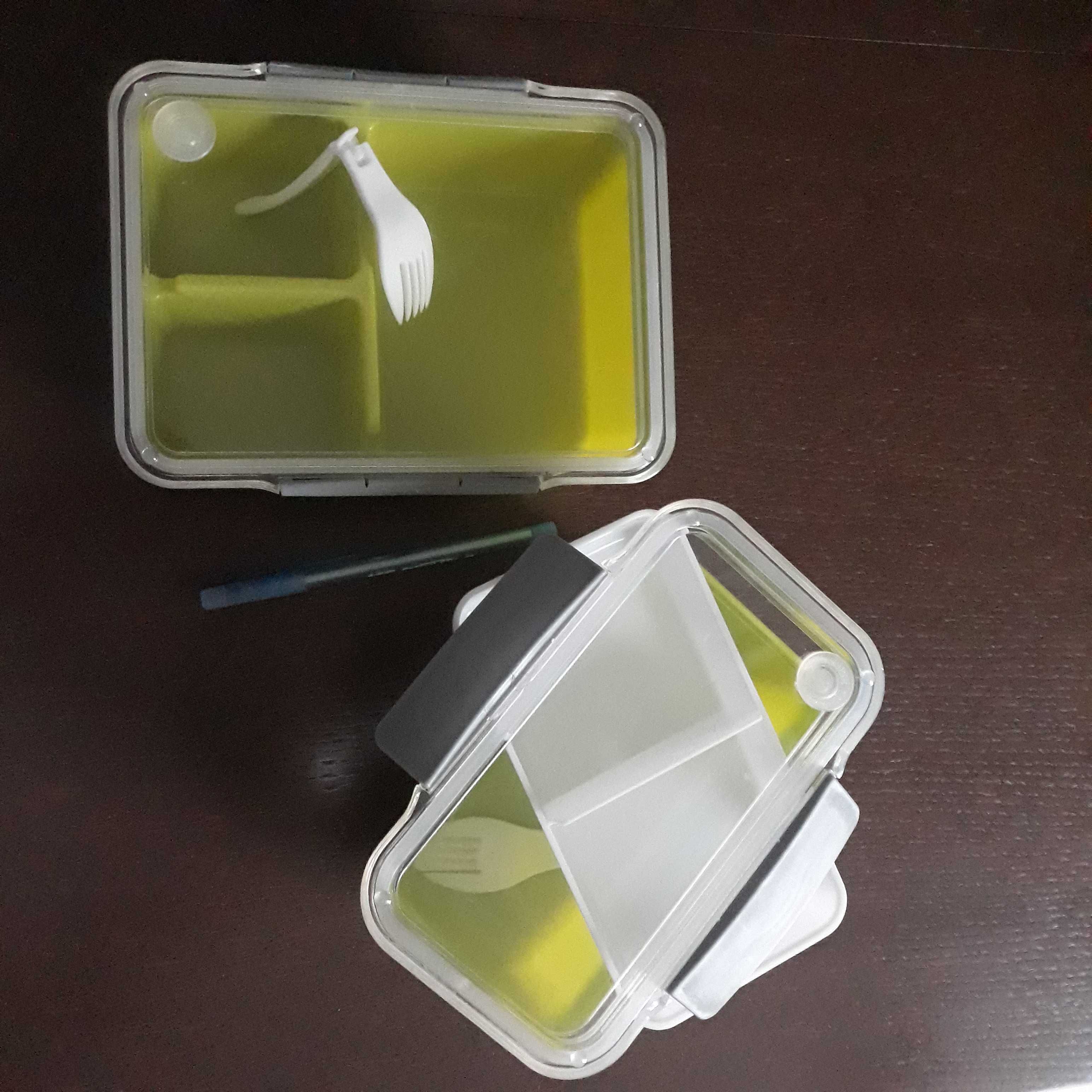 2 lunch boxy, dieta, pudelko na obiad, zielone pudelka na lunch