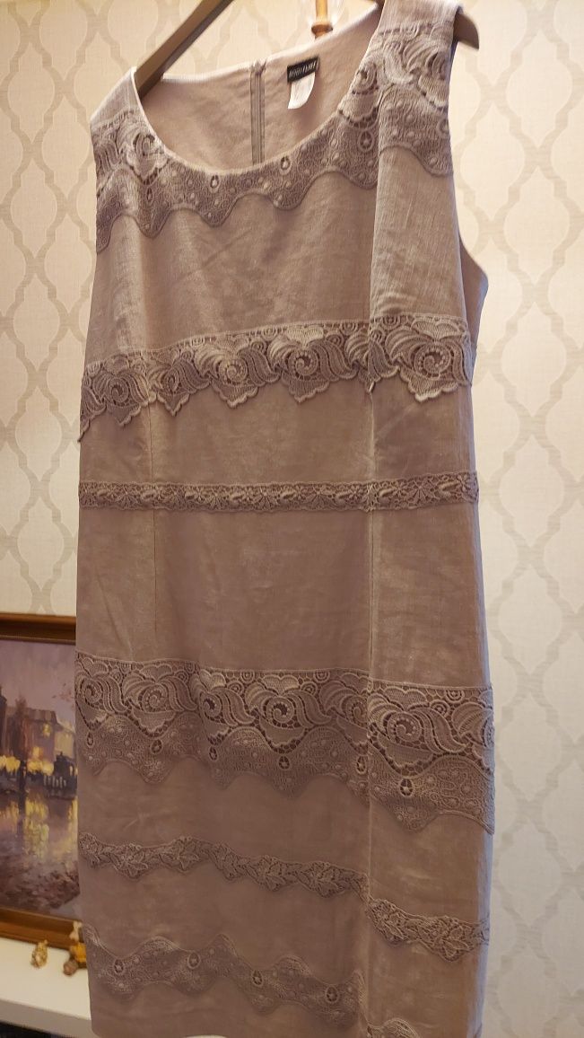 Платье прошва  H&M ,xl 52-54 р ,2)лен 52 р беж.