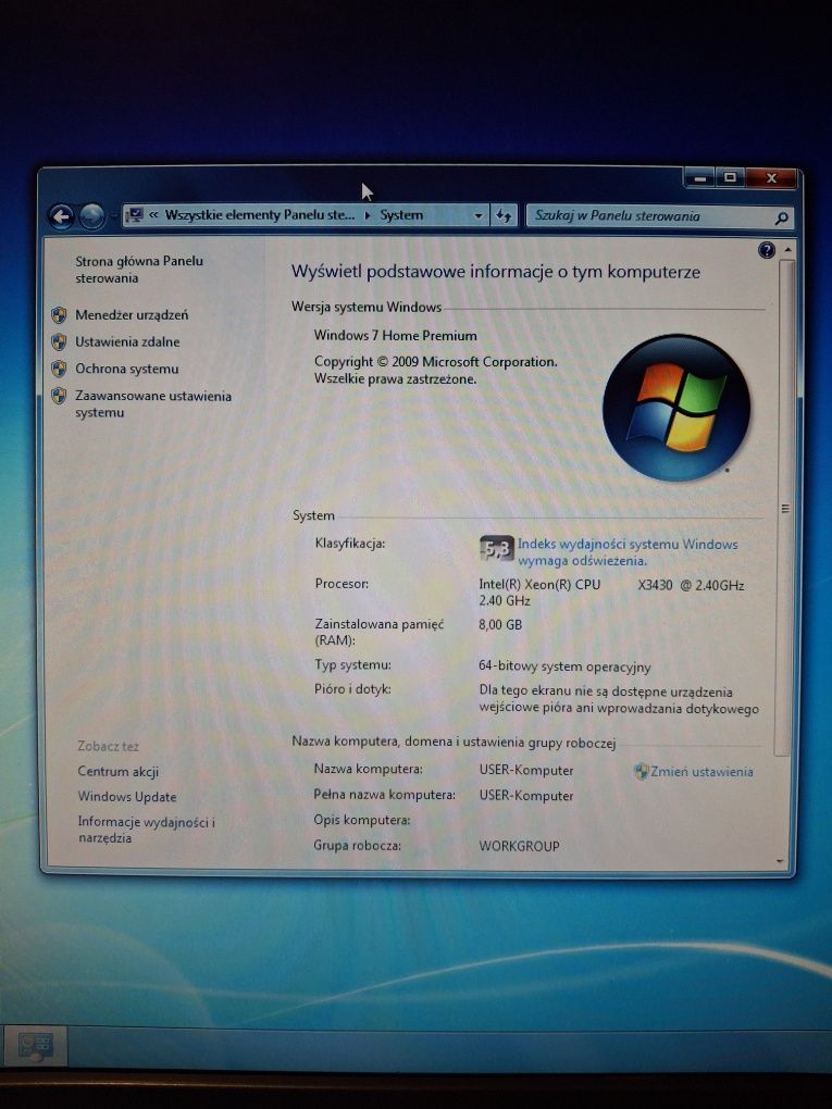 Komputer stacjonarny+monitor+subwoffer 2+1,  router wifi 2x w zestawie
