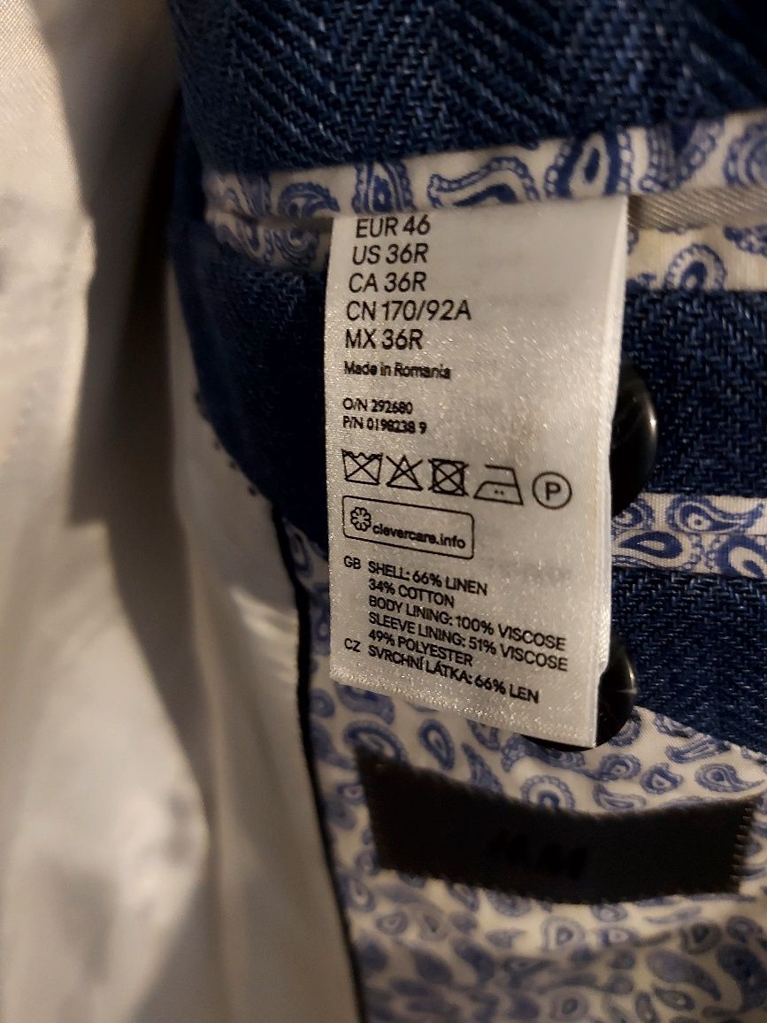Granatowa niebieska marynarka roz M H&M