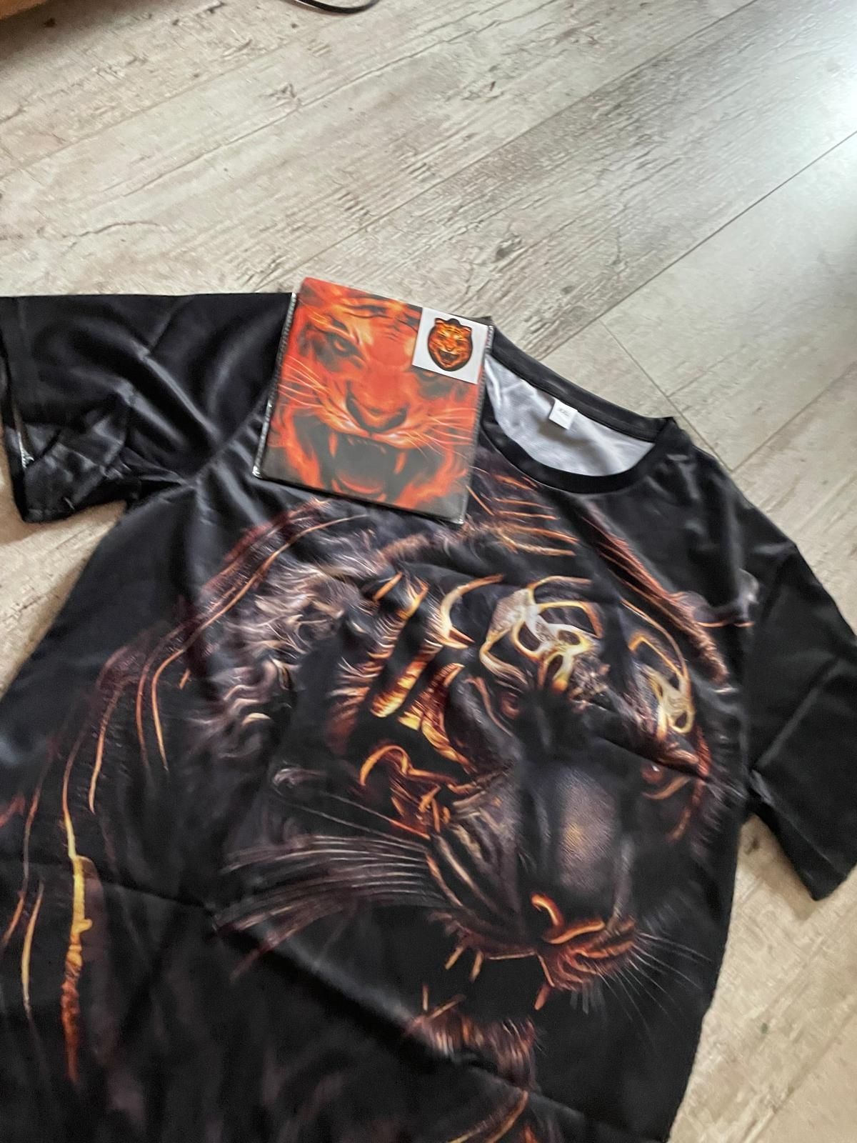 Super strój na Halloween tygrys T-shirt +maska roz XL - XXL