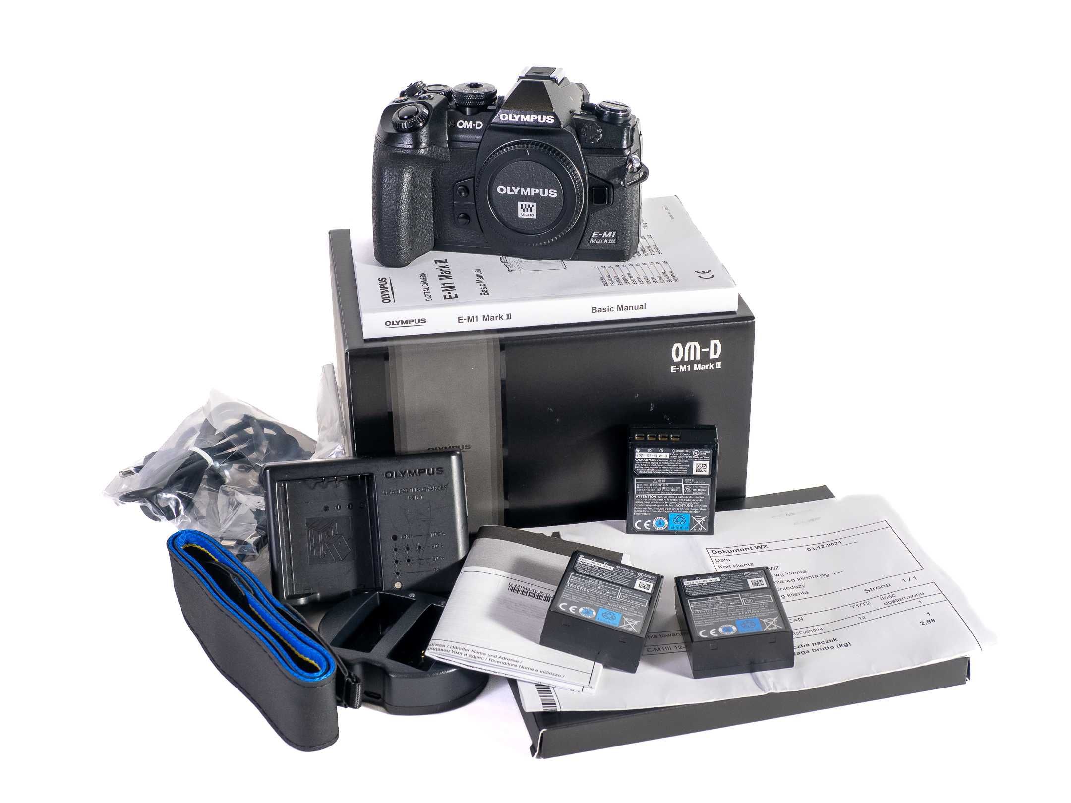 Olympus OM D E M1 Mark III na gwarancji do 2027, 3 oryginalne baterie