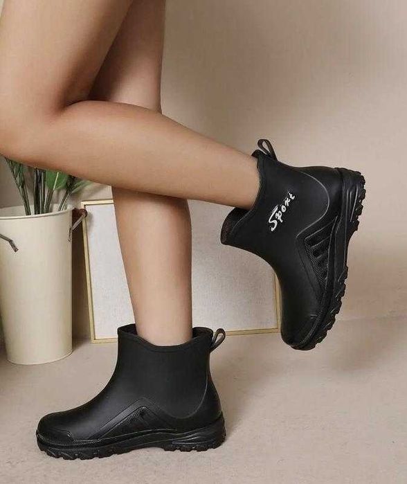 Водонепроникні резинові черевики, гумові низькі чоботи унісекс