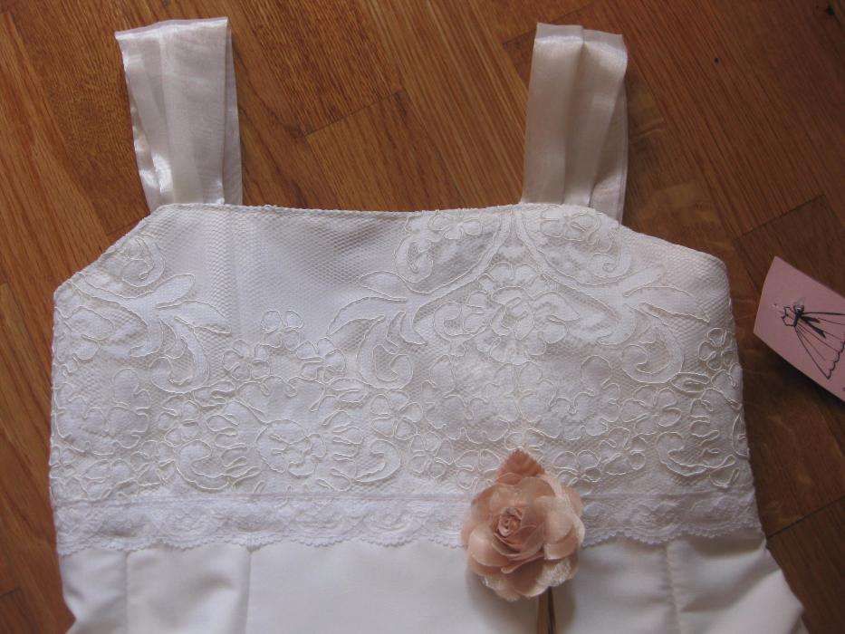 Vestido, jaqueta e écharpe Comunhão/Cerimonia - tam 8/9 - Novo