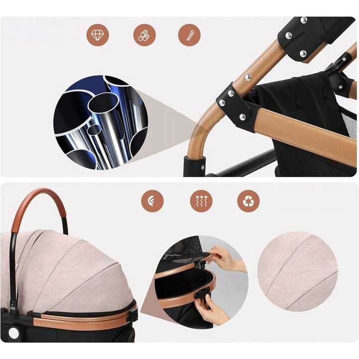 Коляска SKISOPGO 3 в 1 для собаки, кошки, съемная складная до 18кг