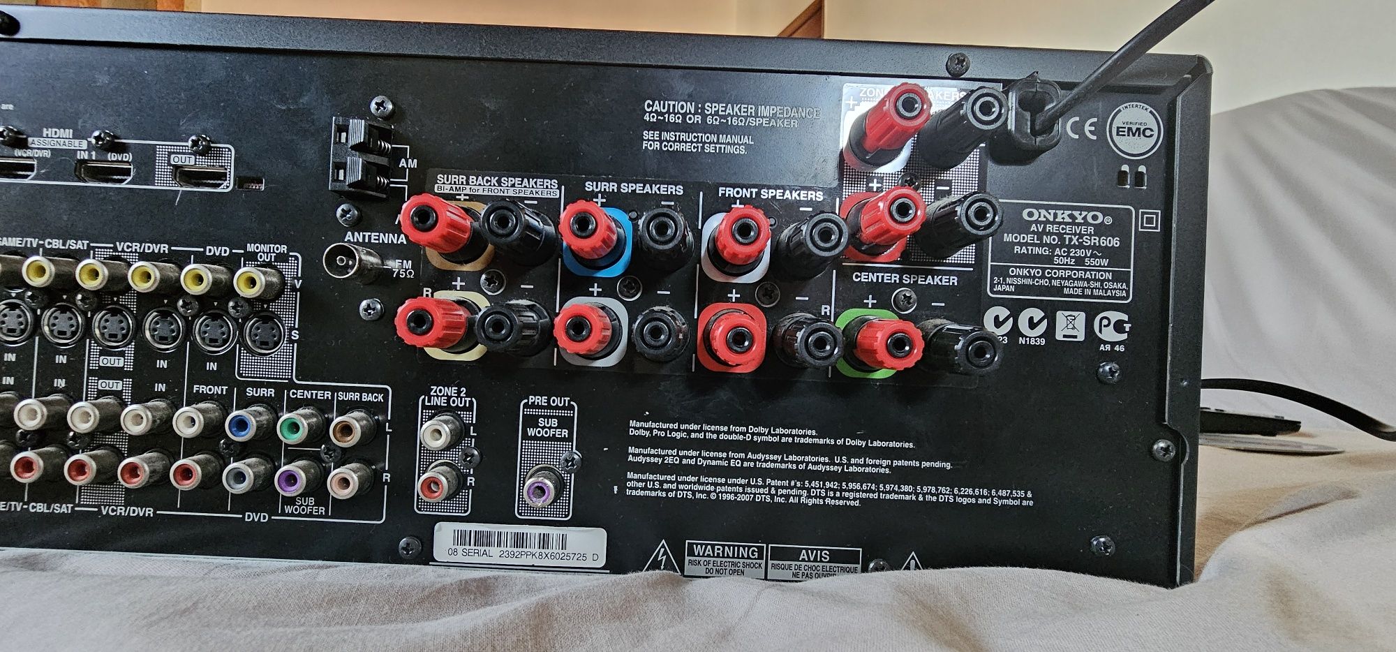 Amplificador Onkyo Tx SR 606