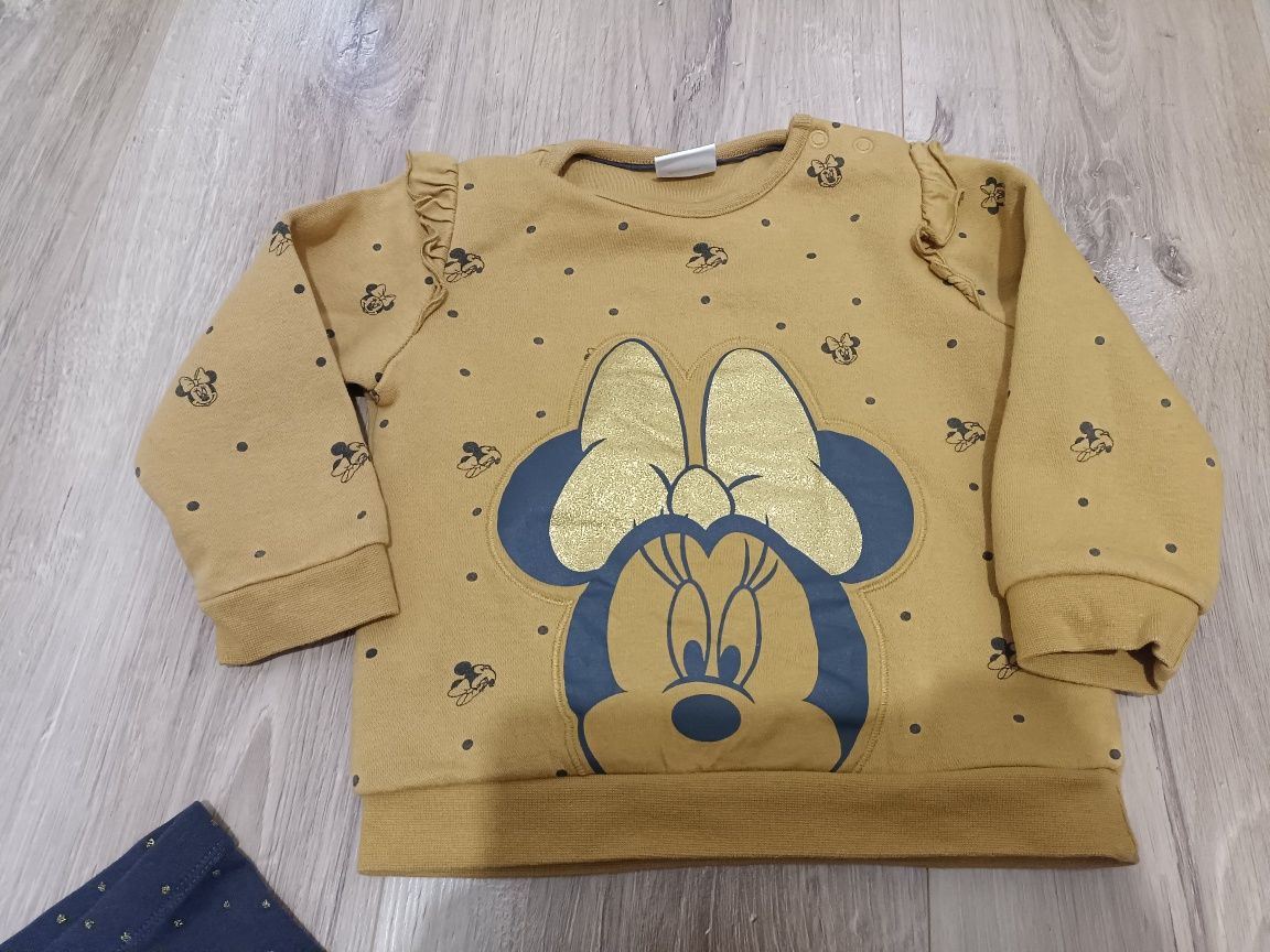 Komplet bluza z meszkiem  +legginsy rozm.80 Disney Minnie Mouse