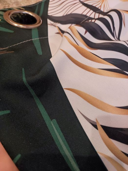 Zasłony zielone monstera 140 x 230 na przelotkach