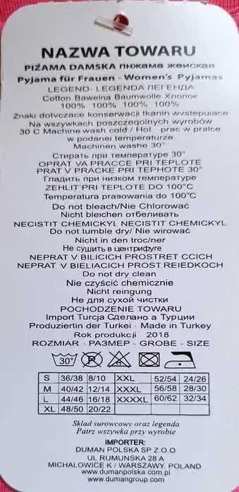 Wyprzedaż Letnia Piżama damska 3/4 spodnie rozmiar M