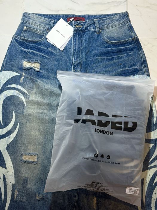 Jaded London Light Wash Blade Tribal XL Colossus Jeans