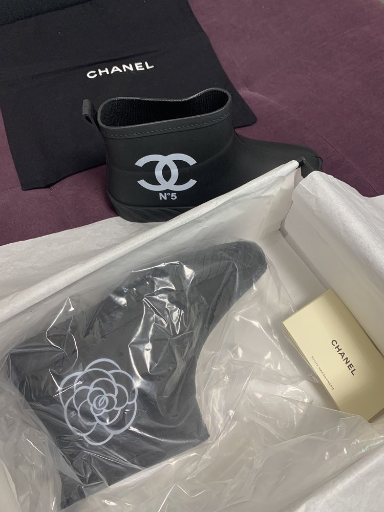 Резиновые сапожки Chanel 39р (24,5см)