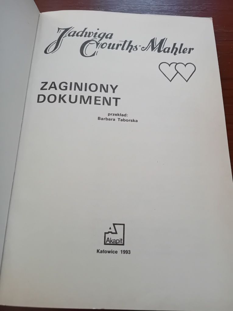 Jadwiga Courths-Mahler Zaginiony dokument