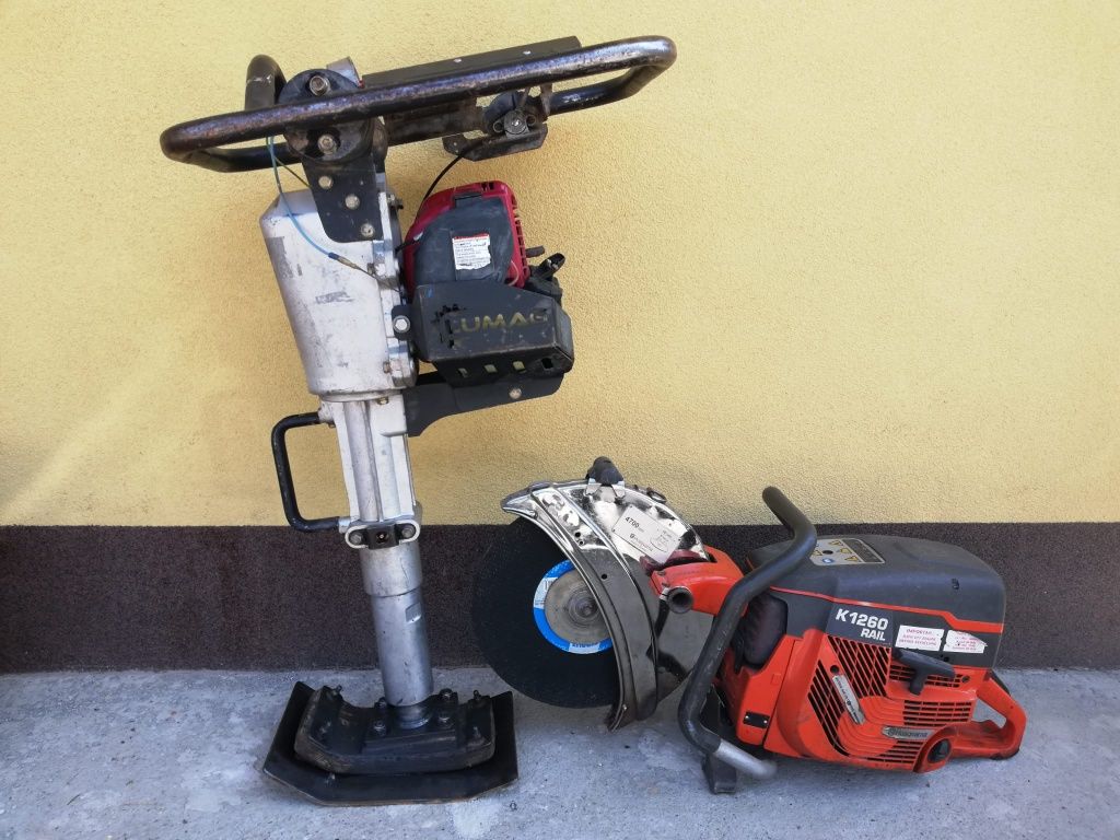 Zagęszczarka gruntu stopa wibracyjna HONDA. Piła Husqvarna K1260 MOCNA