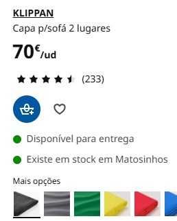 Capa sofá KLIPPAN 4 lugares (IKEA)