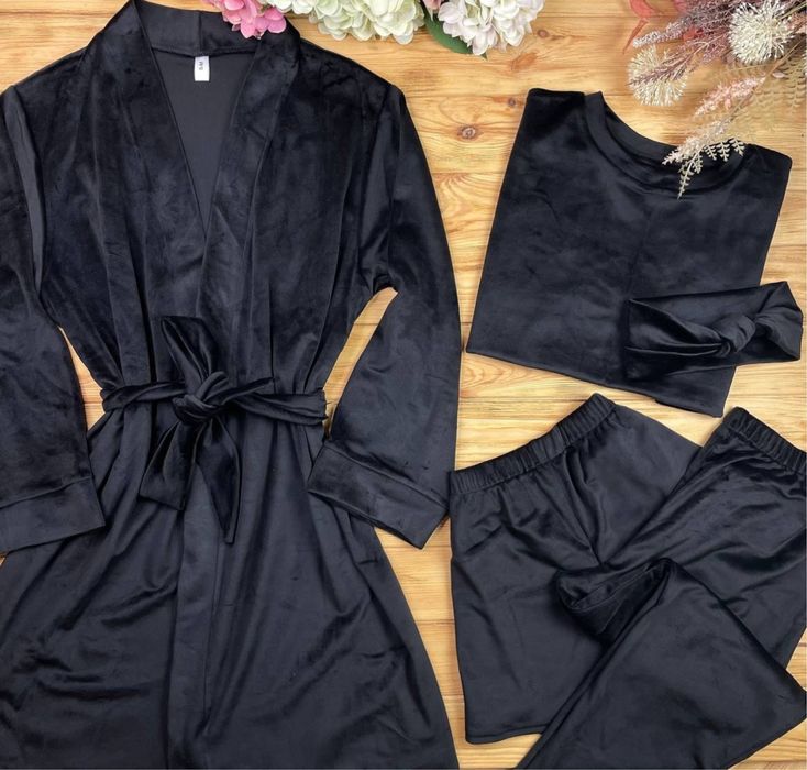 Домашній костюм 5 в 1, халат, футболка, шорти, штани, повязка