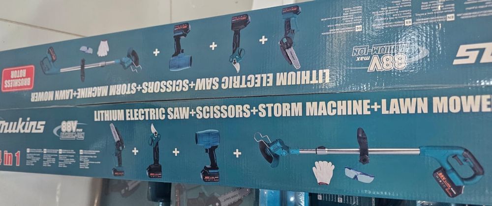 Conjunto Maquinas roçadora tesoura de poda e soprador e motoserra