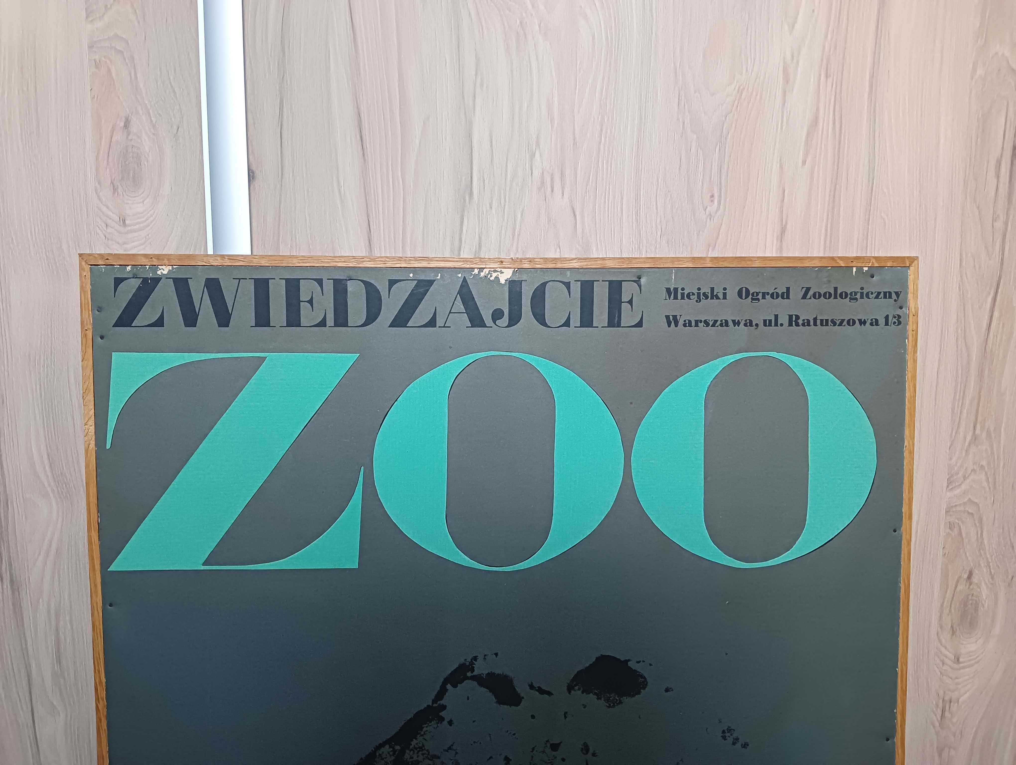 Oryginalny plakat Waldemar Świerzy Zwiedzajcie ZOO Hipopotam 1967 r.