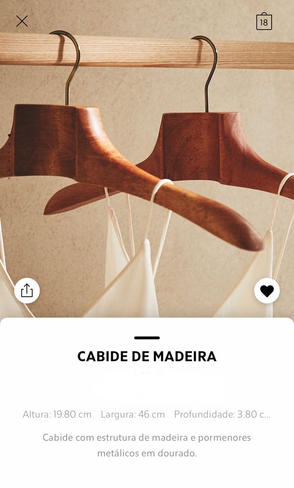 Cabide De Madeira Zara Home NOVO