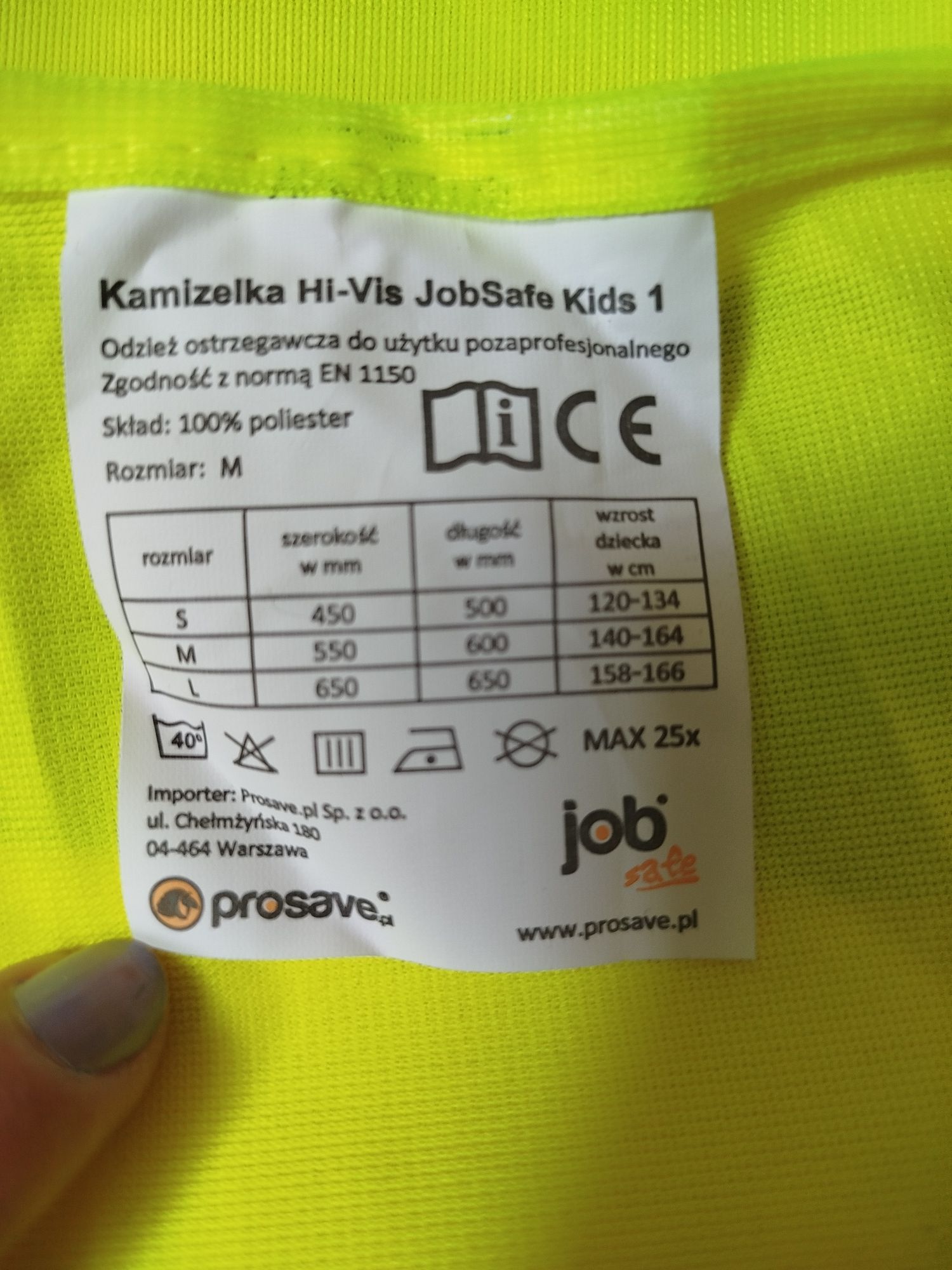 Nowa kamizelka odblaskowa Kids rozmiar M