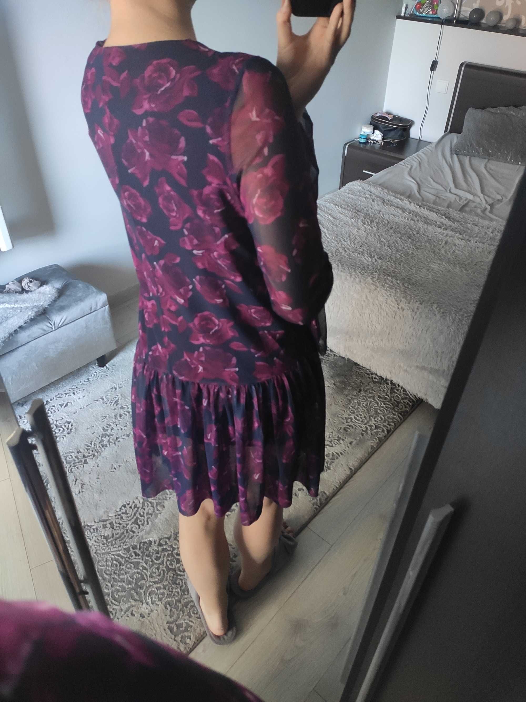 Fioletowa zwiewna sukienka