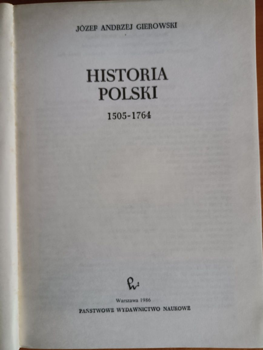 Józef Andrzej Gierowski "Historia Polski 1505"