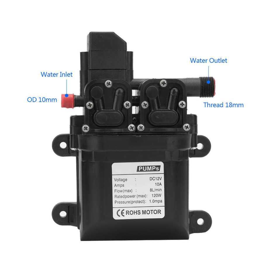 Bomba De Agua De Diafragma De
Alta Pressão  DC 12V, 120W