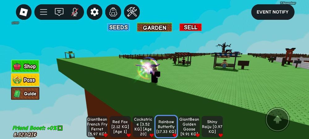 Радужная бабочка 17 кг из игры гров а гарден