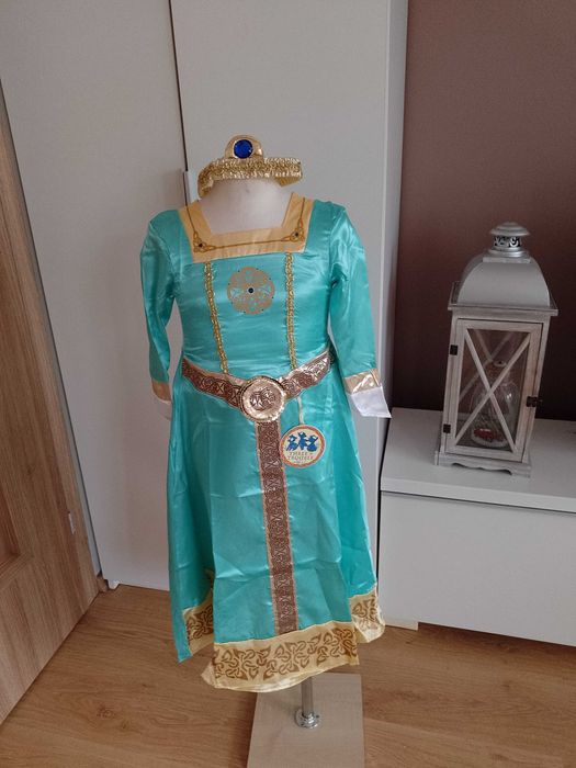 NOWY strój karnawałowy KSIĘŻNICZKA MERIDA WALECZNA kostium 110/116 (2)