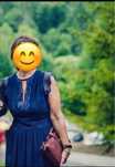 Dluga, granetowa suknia