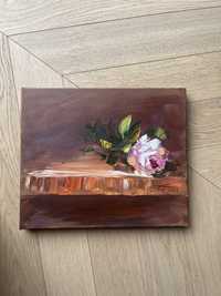 Obraz ręcznie malowany na płótnie róża