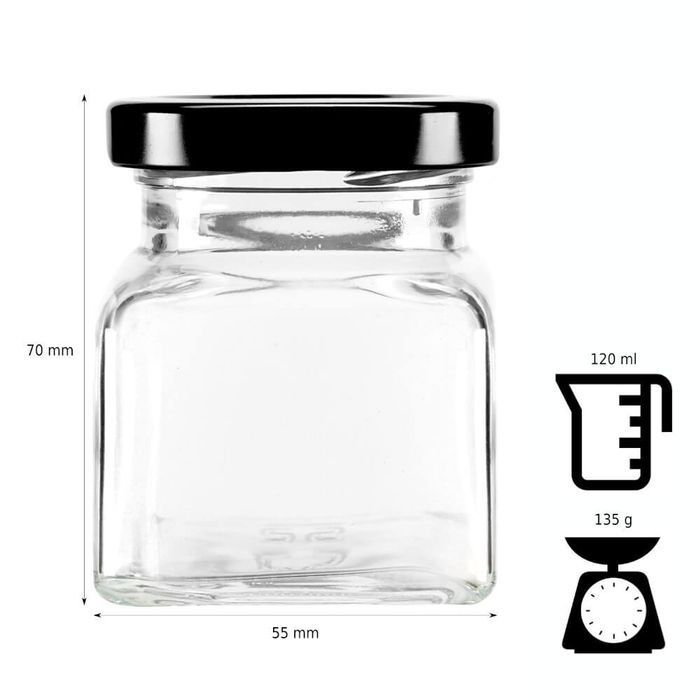 100x słoik na przyprawy 120 ml z zakrętką, słoiczki na miód dżem