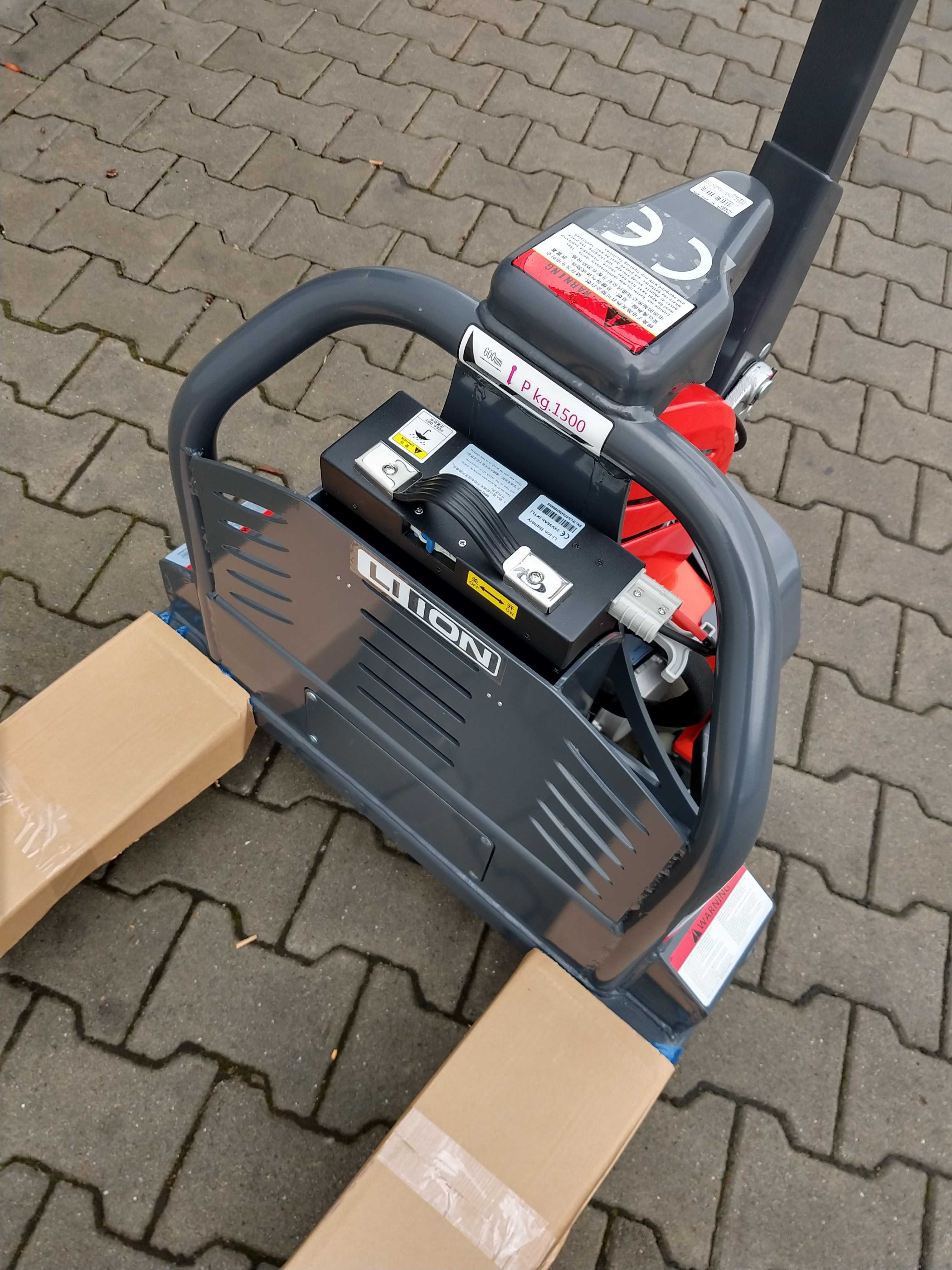 Wózek Paletowy Elektryczny Rozstaw 680mm 1500kg * DLA SADOWNIKÓW*