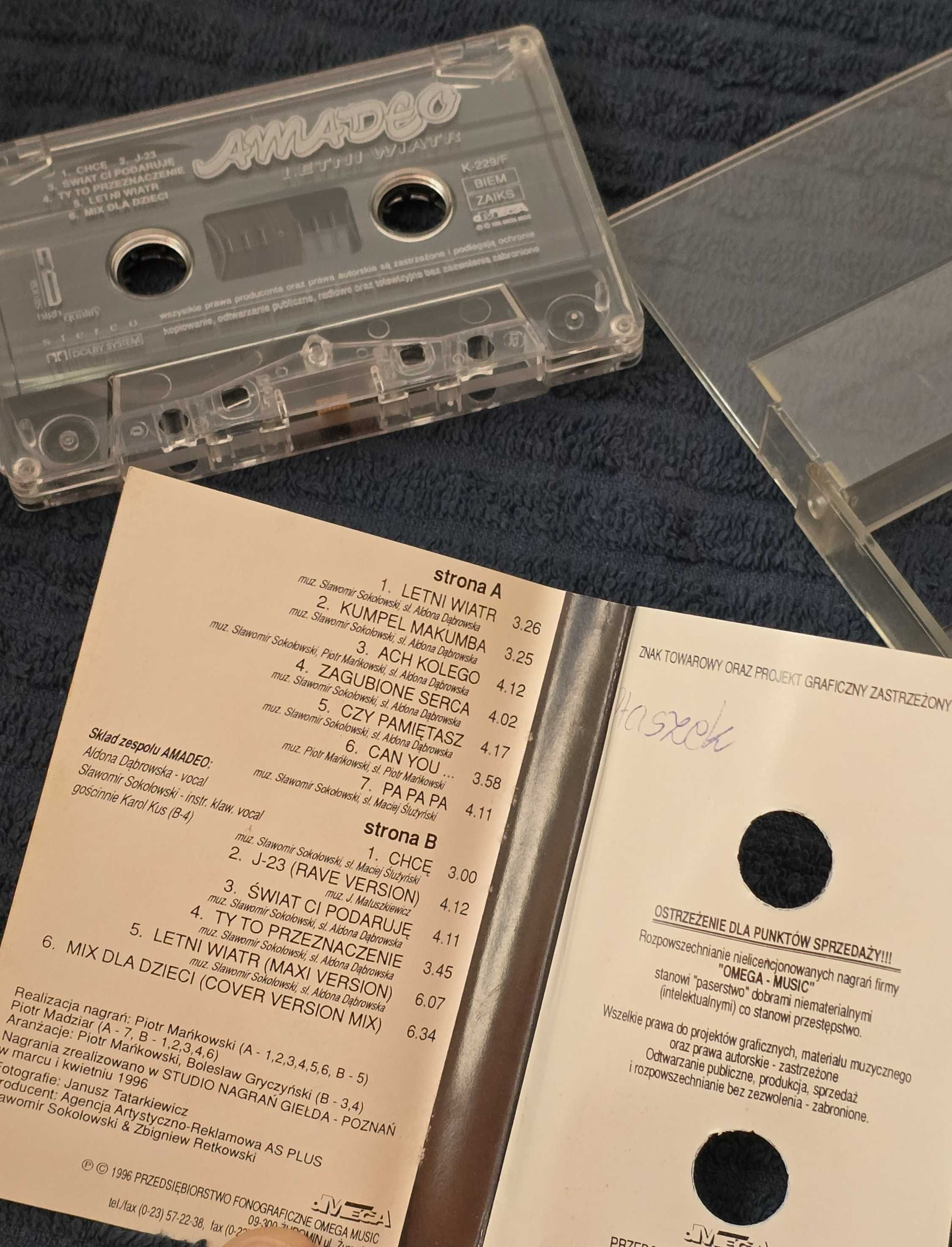 Amadeo - Letni wiatr - kaseta magnetofonowa, audio