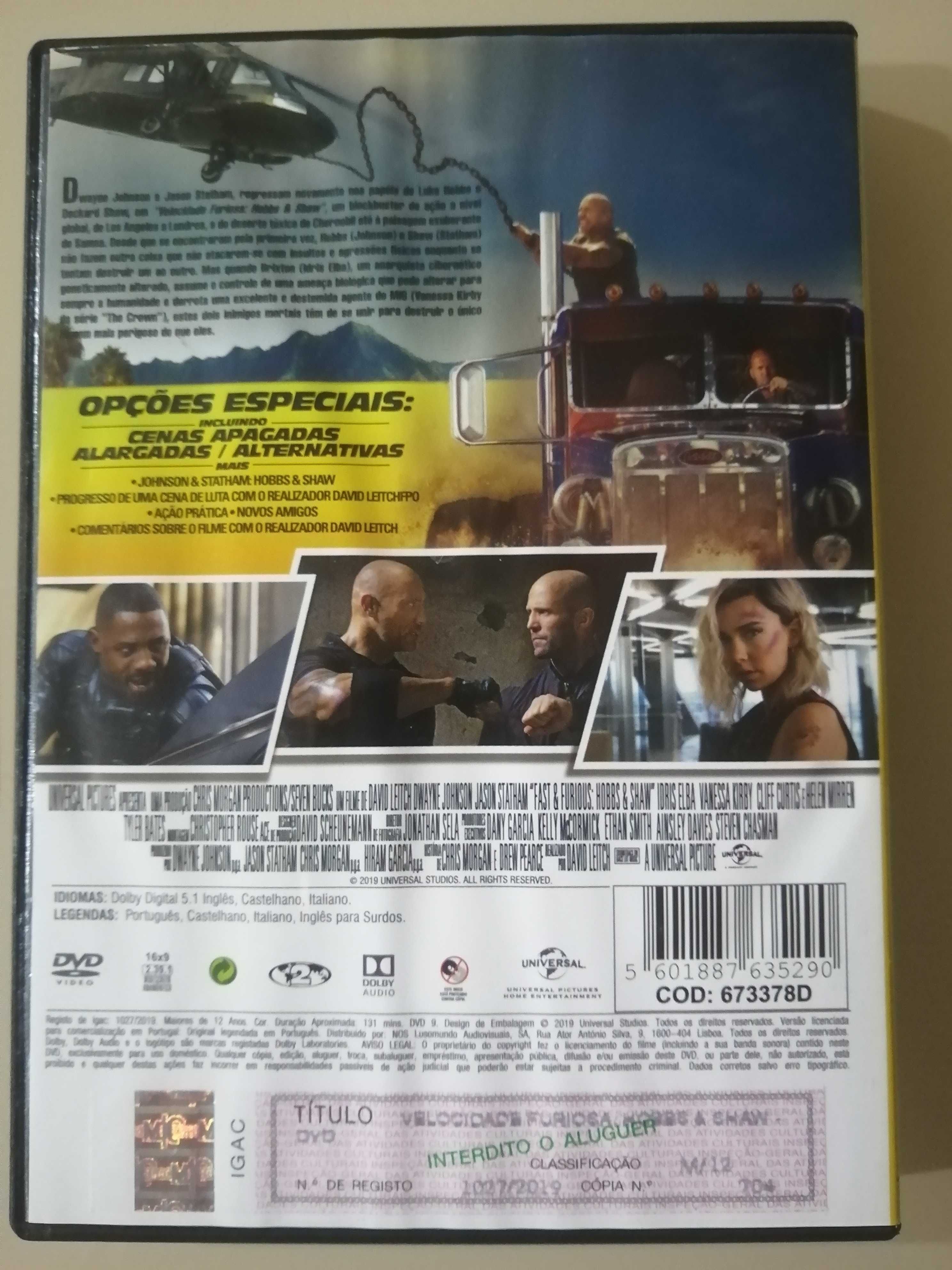 DVD "Velocidade Furiosa - Hobbs & Shaw" (2019)