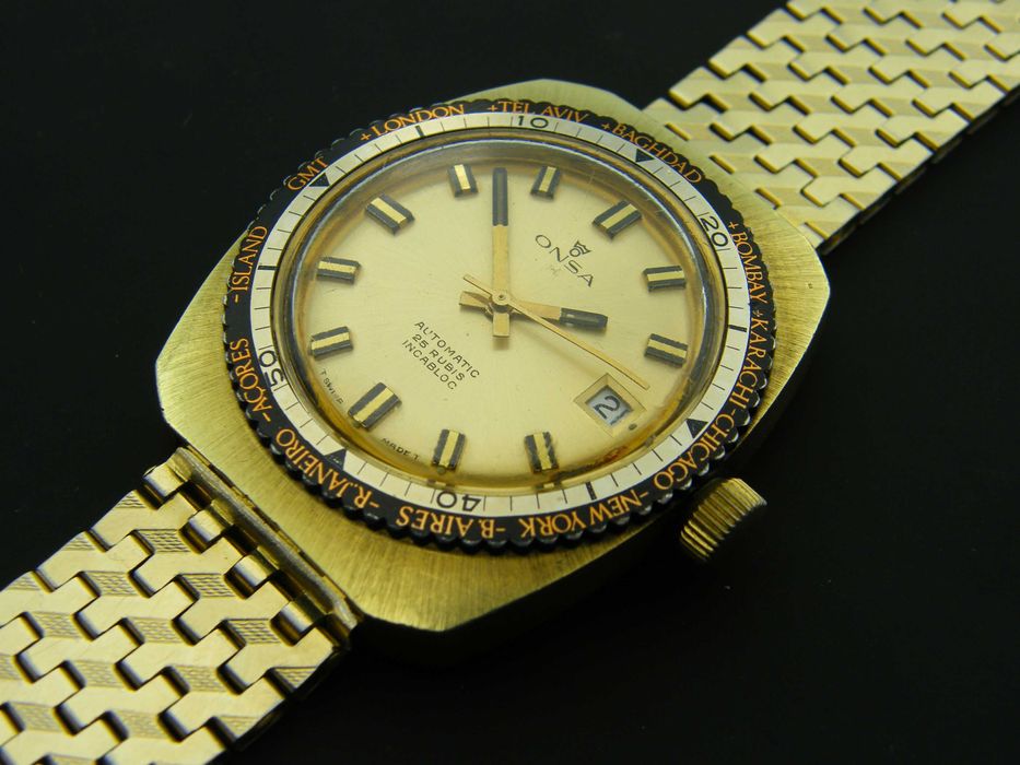 Onsa GMT Automatic w Złoconej Kopercie