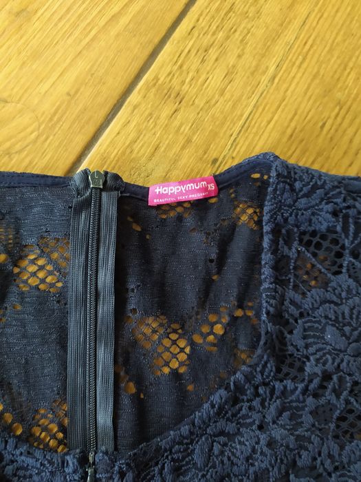 Ciążowa sukienka Happymum z krótkim XS elegancka do karmienia chrzest