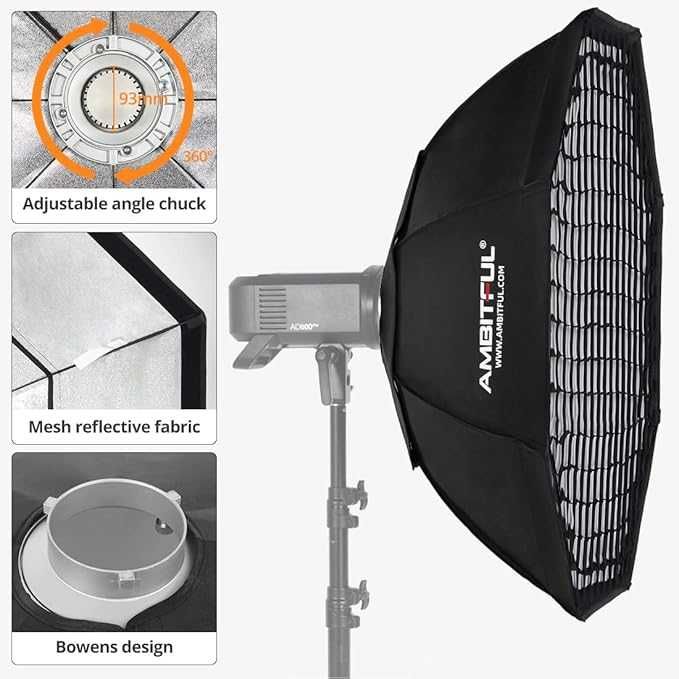 AMBITFUL FW95 95 cm z siatką plastra miodu, Bowens