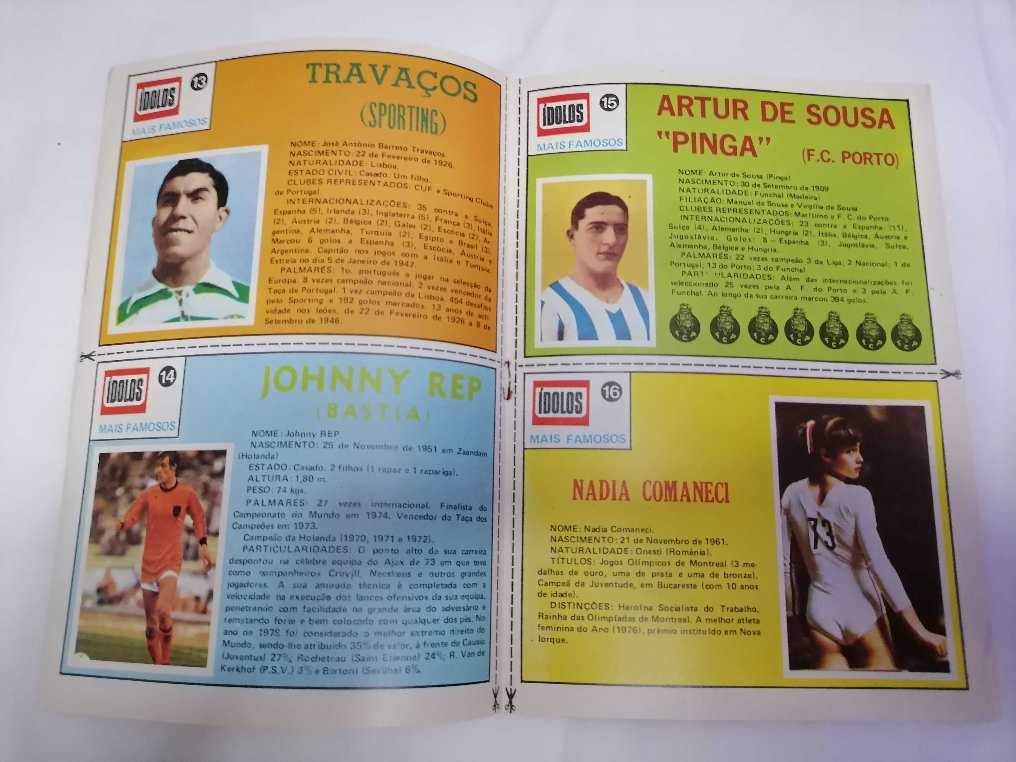 Ídolos do Desporto 1978 /1979 c/Fichas MAIS FAMOSOS