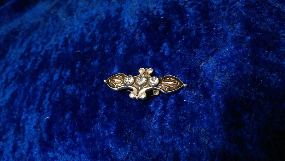 Коллекционная Редкая Брошь с кристаллами Старинная, СССР, завод Рекорд