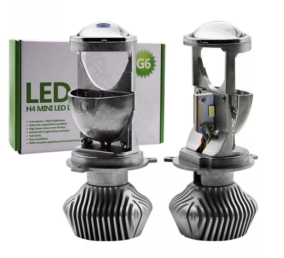 Мощные mini LED линзы лампы ( лампочки) Н7 Н4 в Фары
