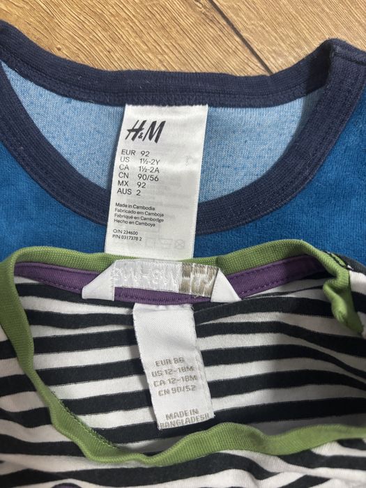 Dwie bluzki H&M, 86-92 cm.